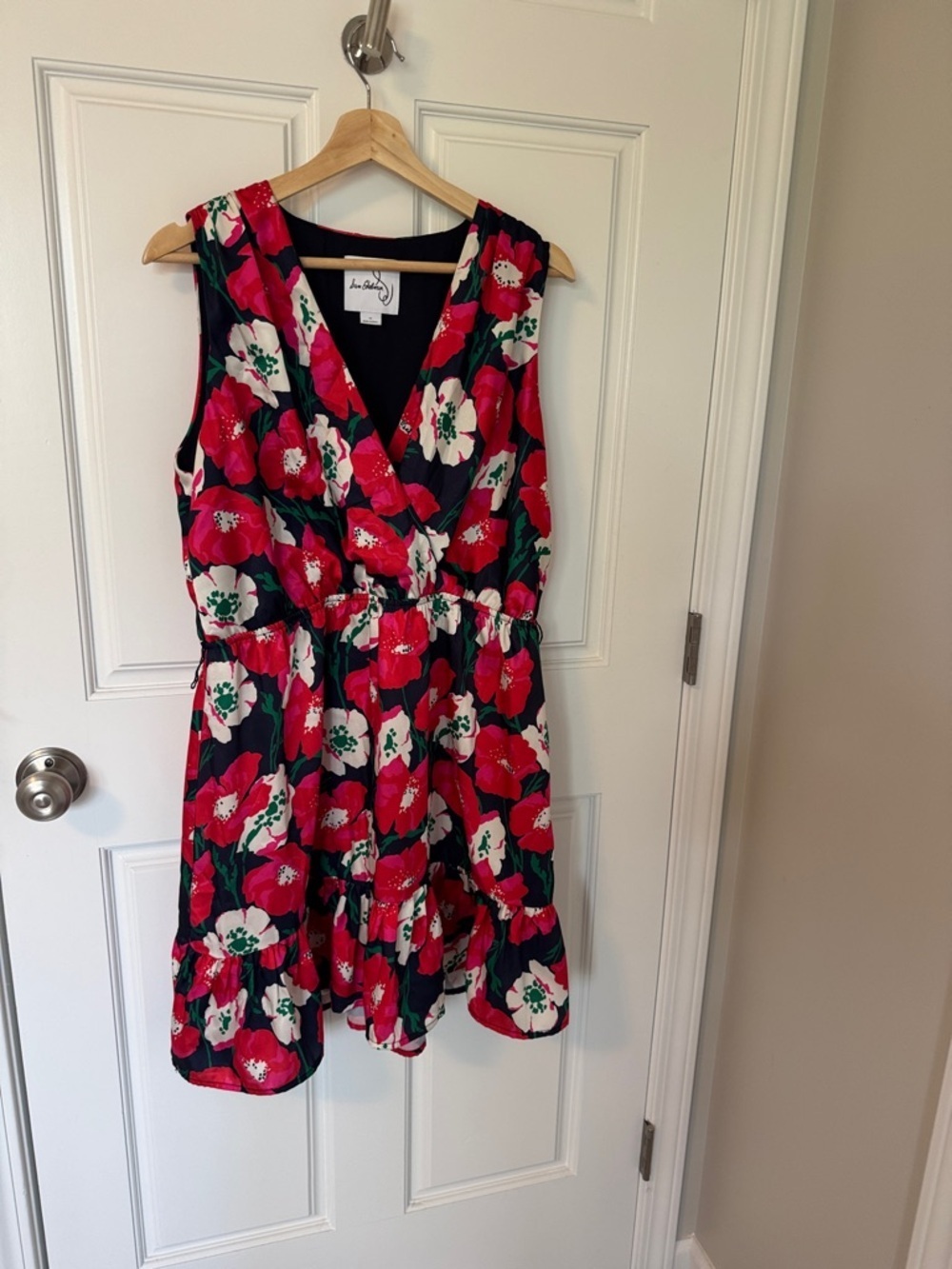Sam Edelman Red and Navy Floral Wrap Dress